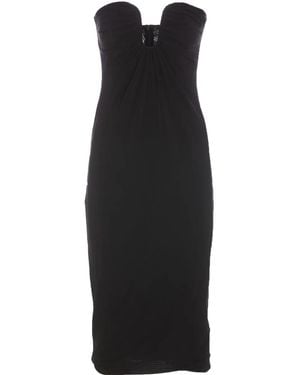 Pinko Stretch Viscose Midi Dress - Black