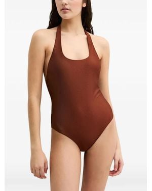 Marc O' Polo Scoop-Back Swimsuit - Brown