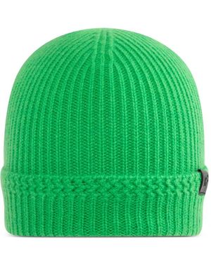Tom Ford Ribbed Cashmere Beanie Hat - Green