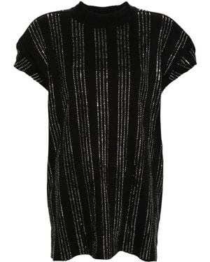 The Attico Laurie T-Shirt With Decoration - Black