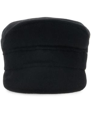 P.A.R.O.S.H. Casquette Gavroche En Laine À Empiècements - Black