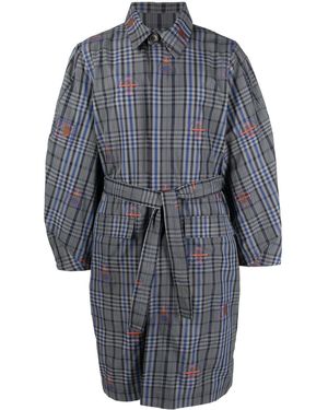 Henrik Vibskov Check-Pattern Shirt-Coat - Blue