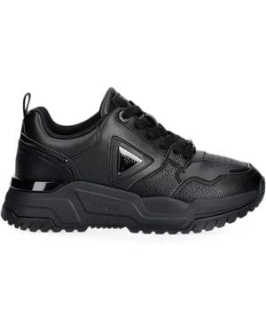 Guess Helada Logo-Plaque Paneled Sneakers - Black