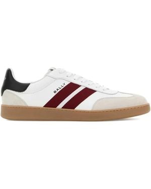 Bally Retro Crest Leather Striped Trainers - Brown