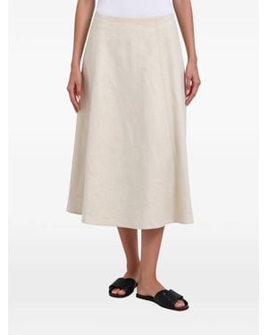 Brunello Cucinelli Midi A-Line Skirt - Natural