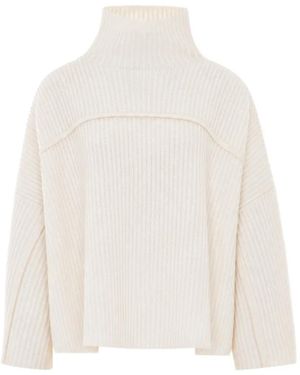 Not Shy Destiny Ribbed High-Neck Sweater - White