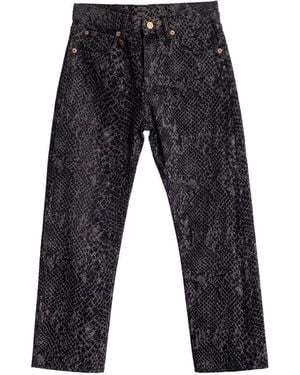 R13 Snake-Jacquard Jeans - Gray