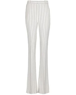 Balmain Pantalon Évasé À Fines Rayures - White