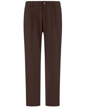 Herno Pleat-Detail Trousers - Brown