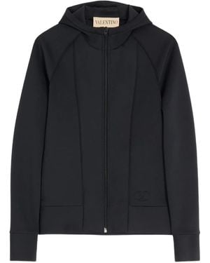 Valentino Garavani Vlogo Hoodie Met Rits - Zwart