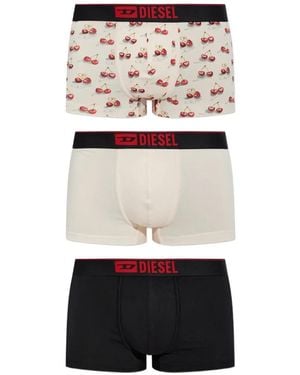 DIESEL Damien-Gft Cherry-Print Boxer Briefs (Set Of Three) - White