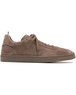 Officine Creative Karma Lace-Up Suede Trainers - Brown