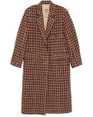Uma Wang Checked single-breasted coat - Marrón