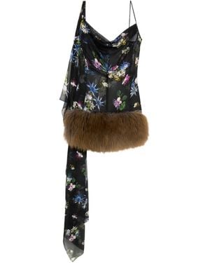 Blumarine Floral-print Mini Dress - Black
