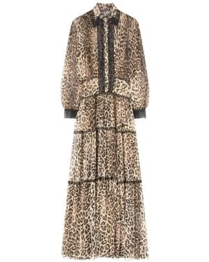 Ermanno Scervino Leopard print lace dress - Natur