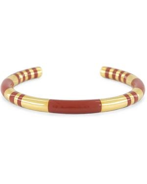 Aurelie Bidermann Positano Striped Cuff Bracelet - Metallic