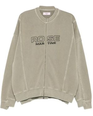 Martine Rose Logo-print zip-up sweatshirt - Natur