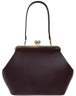 COACH Kisslock-Frame Leather Tote Bag - Purple