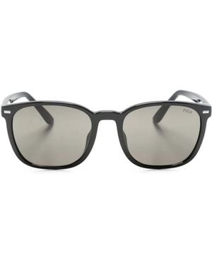 Polo Ralph Lauren Round-Frame Logo-Engraved Sunglasses - Grey