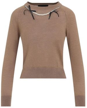 Simone Rocha Pullover mit Schleifendetail - Braun