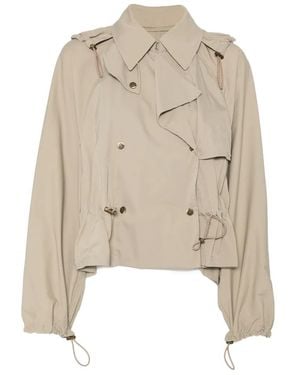 Burberry Chaqueta Con Cintura Con Cordones - Blanco