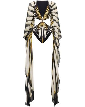 Roberto Cavalli Ray of Gold Badeanzug mit Cut-Out - Schwarz