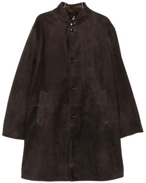 Manzoni 24 Button-Fastening Shearling Coat - Black