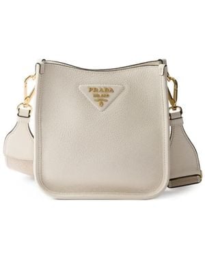 Prada Mini Leather Shoulder Bag - White