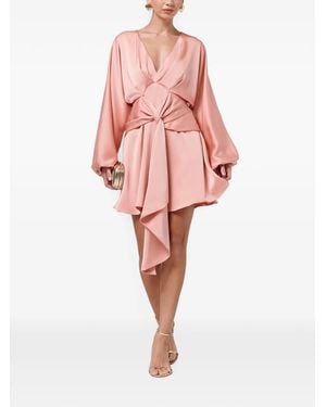 Savel Irena Knot-Detail V-Neck Mini Dress - Pink