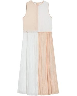 Jil Sander Pleated Cotton Organza Muslin Midi Dress - White