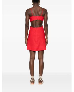 red pineapple bloom cut out midi dress FARM Rio Pineapple Bloom Cut Out Midi Dress in Red