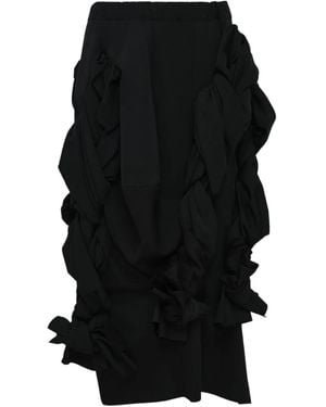 Comme des Garçons Braided-Detail Midi Skirt - Black