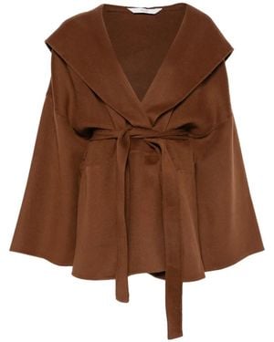 Hevò Cappotto Con Cappuccio - Marrone