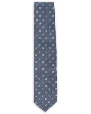 Barba Napoli Cravate À Motif Géométrique - Blue