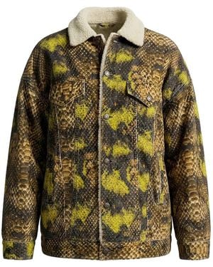 R13 Snake-Print Corduroy Jacket - Green