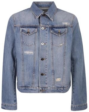14 Bros Distressed Pocket Denim Jacket - Blue