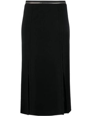 Helmut Lang Front-Slits Straight Midi Skirt - Black