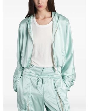 B1ARCHIVE Satin Hooded Jacket - Blue