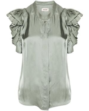 Zadig & Voltaire Tiza Ruched-Detailed Shirt - Green