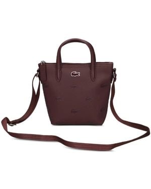 Lacoste Mini Zipped Tote - Brown