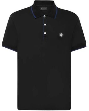 Billionaire Contrast-Trim Polo Shirt - Black