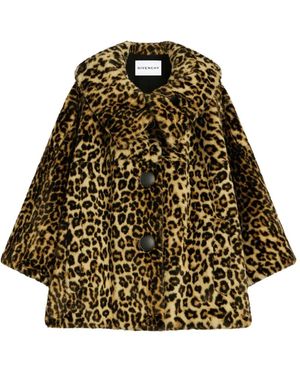 Givenchy Leopard-Print Camel Hair Coat - Brown