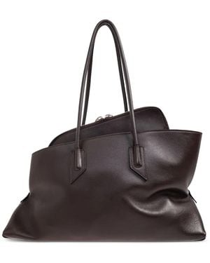The Attico Sac À Main En Cuir La Passegiata Médium - Black