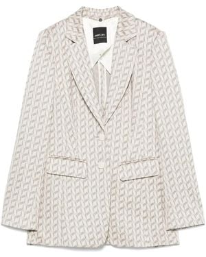 Marc Cain Graphic-Jacquard Blazer - White