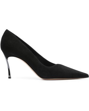 Casadei 90Mm Superblade Suede Court Shoes - Black