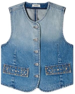 Sandro Denim Vest - Blue