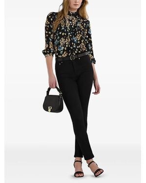 Ralph Lauren Floral-Print Georgette Shirt - Black