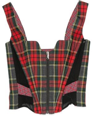 Vivienne Westwood Tartan-Pattern Corset Top - Red