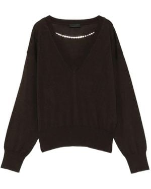 Liu Jo Pullover Mit Kristallen - Schwarz