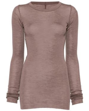 Rick Owens Ribbed Long-Sleeves T-Shirt - Purple